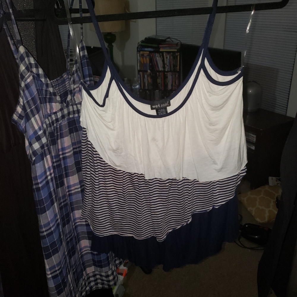 Blue and white shirt